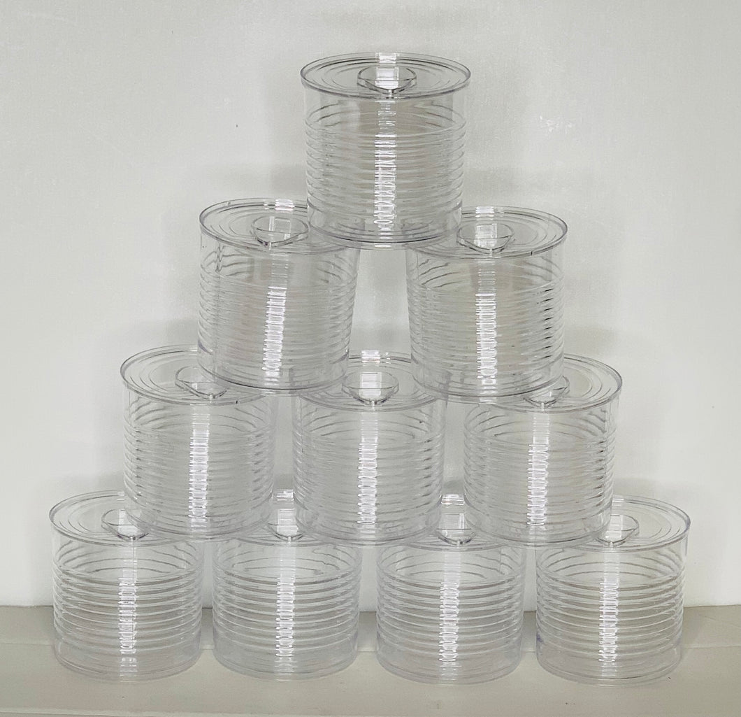Clear Plastic Tin Can with Lid